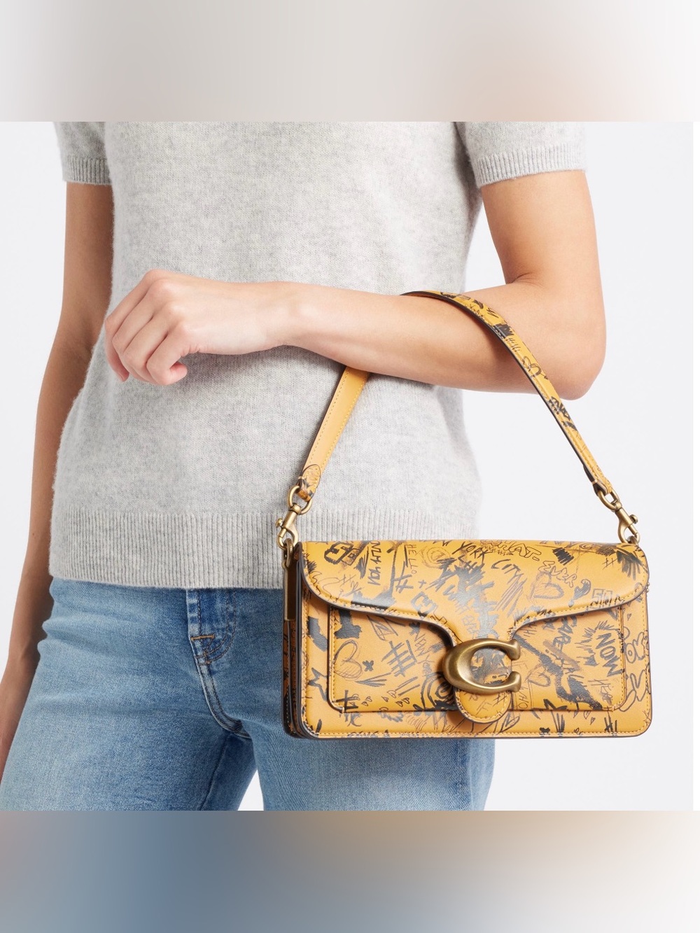 Coach Tabby Shoulder Bag 26 with Graffiti Print  Multi CCQ57 New